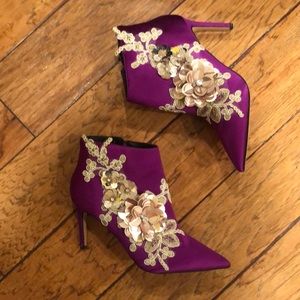 Asos Embellished Booties Size 5 UK Purple